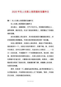 2025年在人生路上我挖掘的寶藏作文