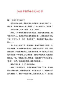2025年在風中作文800字