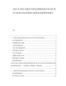 2025至2030全球及中國電信網(wǎng)絡改造中的SDN和NFV技術行業(yè)運營態(tài)勢與投資前景調(diào)查研究報告