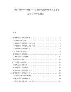 2025至2030智能材料行業市場發展現狀及競爭格局與投資價值報告