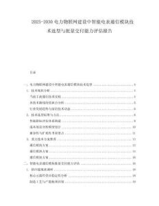 2025-2030電力物聯(lián)網(wǎng)建設(shè)中智能電表通信模塊技術(shù)選型與批量交付能力評(píng)估報(bào)告