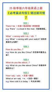 【2025秋新版】六年級英語上冊《必考重點句型》錯過就太可惜了！-新版