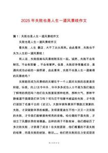 2025年失敗也是人生一道風(fēng)景線作文