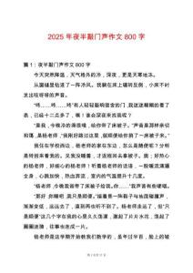 2025年夜半敲門聲作文800字