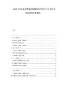 2025-2030超高清視頻編解碼標準演進與終端設備更新換代分析報告