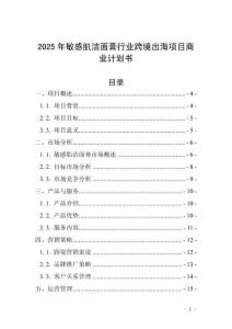 2025年敏感肌潔面膏行業(yè)跨境出海項目商業(yè)計劃書
