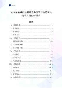 2025年敏感肌潔面乳溫和清潔行業(yè)跨境出海項目商業(yè)計劃書