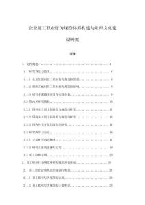 企業員工職業行為規范體系構建與組織文化建設研究