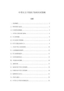 中考壓力下的孩子如何應對策略