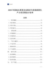 2025年蒜味水果茶企業制定與實施新質生產力項目商業計劃書
