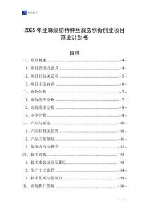2025年亞麻混紡特種絲服務創新創業項目商業計劃書