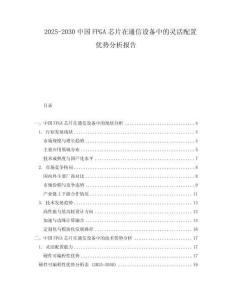 2025-2030中國(guó)FPGA芯片在通信設(shè)備中的靈活配置優(yōu)勢(shì)分析報(bào)告