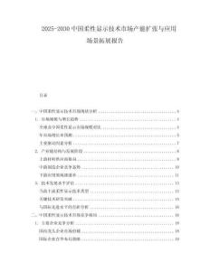 2025-2030中國柔性顯示技術市場產(chǎn)能擴張與應用場景拓展報告