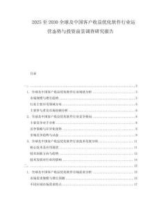 2025至2030全球及中國客戶收益優化軟件行業運營態勢與投資前景調查研究報告
