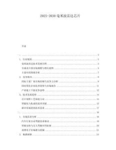 2025-2030毫米波雷達芯片