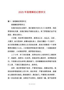 2025年我理解的幻想作文