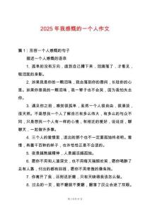 2025年我感慨的一個(gè)人作文
