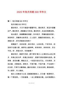 2025年抱月而眠500字作文