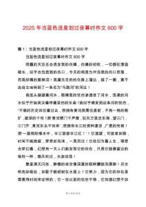 2025年當(dāng)藍(lán)色流星劃過夜幕時作文600字