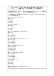 創業空間市場定位分析框架考核試卷