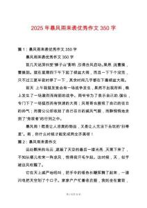 2025年暴風雨來襲優(yōu)秀作文350字