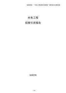 水電工程招商引資報告