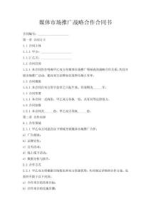 媒體市場推廣戰略合作合同書