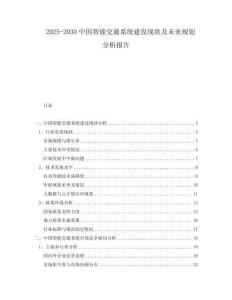 2025-2030中國智能交通系統建設現狀及未來規劃分析報告