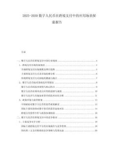 2025-2030數字人民幣在跨境支付中的應用場景探索報告