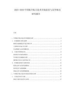 2025-2030中國航空航天技術市場前景與競爭格局研究報告