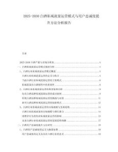 2025-2030白酒私域流量運營模式與用戶忠誠度提升方法分析報告