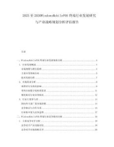 2025至2030WindowsMobilePOS終端行業(yè)發(fā)展研究與產業(yè)戰(zhàn)略規(guī)劃分析評估報告