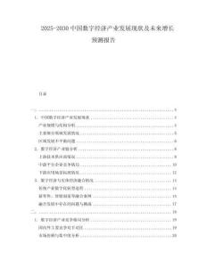 2025-2030中國數字經濟產業發展現狀及未來增長預測報告