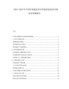 2025-2030年中國區塊鏈技術應用場景拓展及市場前景預測報告