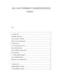 2025-2030中國智能硬件產品創新趨勢及投資價值評估報告