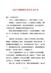 2025年春游西九華作文500字