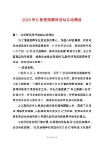 2025年弘揚(yáng)愛國精神活動(dòng)總結(jié)精選