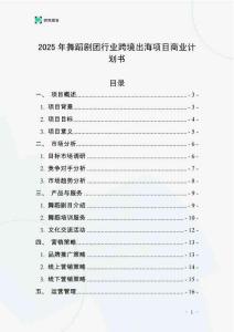 2025年舞蹈劇團(tuán)行業(yè)跨境出海項(xiàng)目商業(yè)計劃書