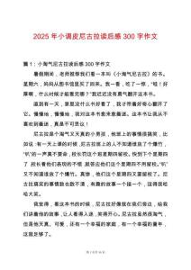 2025年小調(diào)皮尼古拉讀后感300字作文