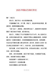 2025年我以為知己作文