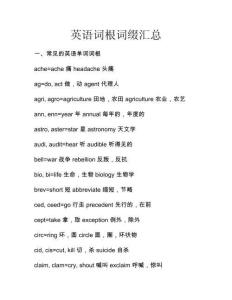 英語(yǔ)詞根詞綴