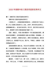 2025年我眼中的三國武將孟獲優(yōu)秀作文