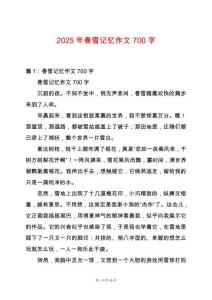 2025年春雪記憶作文700字