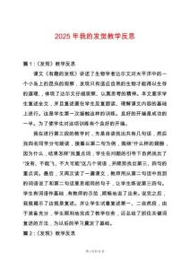 2025年我的發覺教學反思