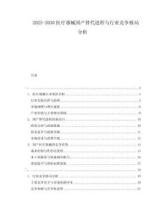 2025-2030醫療器械國產替代進程與行業競爭格局分析
