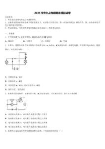 2025屆東省濟(jì)寧市金鄉(xiāng)縣九年級物理第一學(xué)期期末聯(lián)考試題含解析