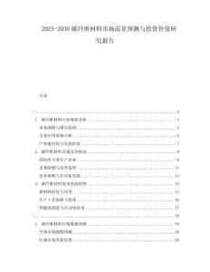 2025-2030碳纖維材料市場前景預測與投資價值研究報告