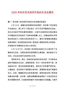 2025年機(jī)關(guān)黨支部召開組織生活會(huì)通訊