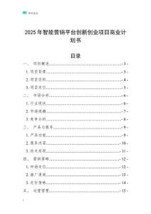 2025年智能營銷平臺創新創業項目商業計劃書