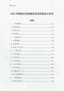 2025年智能燈泡創新創業項目商業計劃書